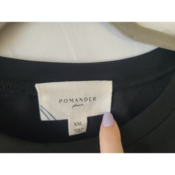 Pomander Place Tuckernuck Black Palmer Lace Ruffle Top XXL - Picture 7 of 9